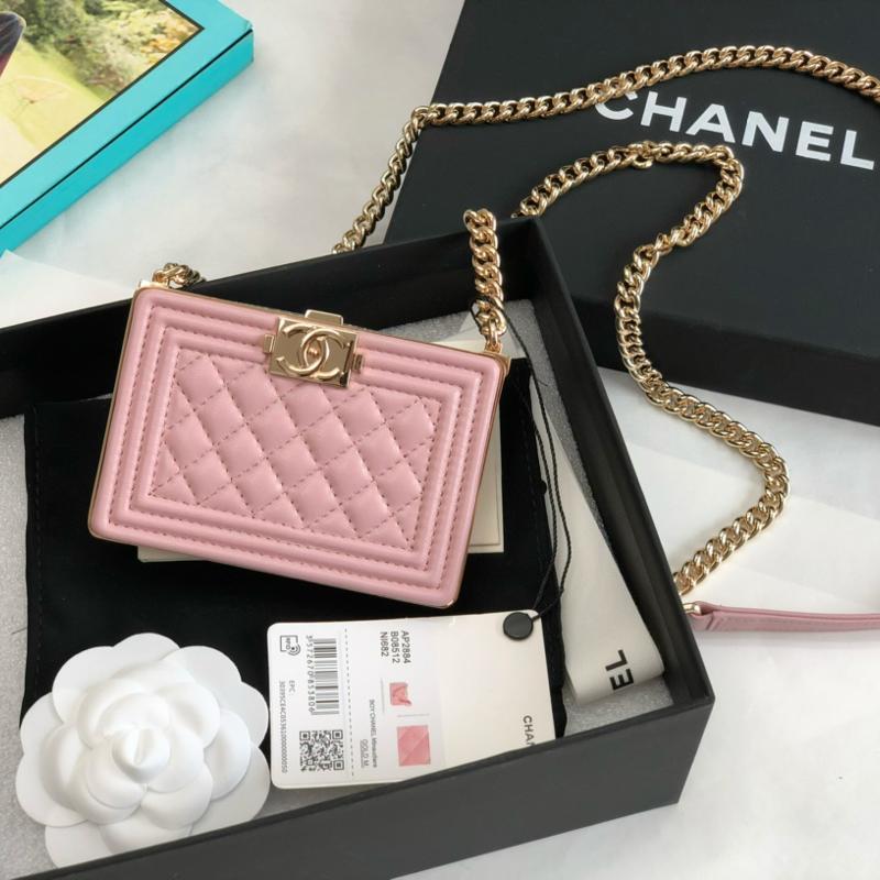 Chanel Chain Package A99178 Gold Button Pink